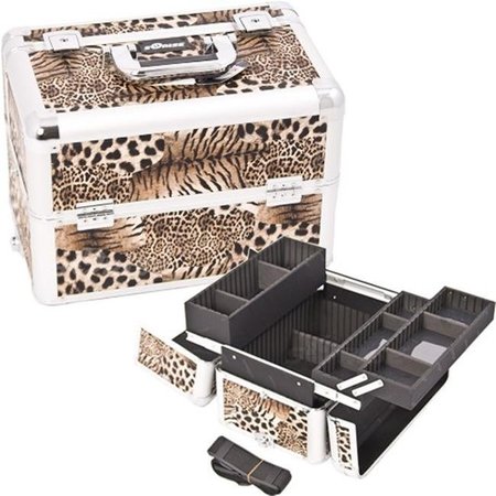 SUNRISE Sunrise E3302LPBR Leopard Brown Pro Makeup Case E3302LPBR